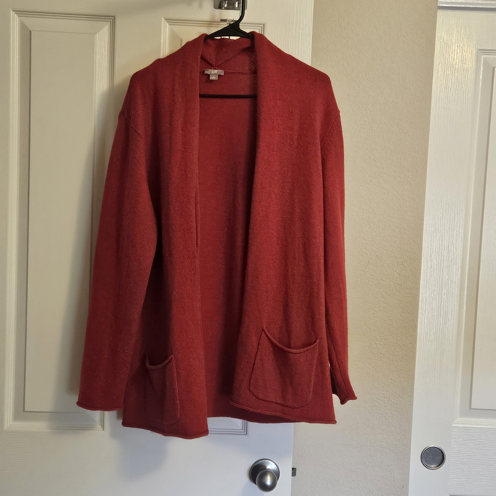 J Jill Cashmere Blend Open Front Cardigan